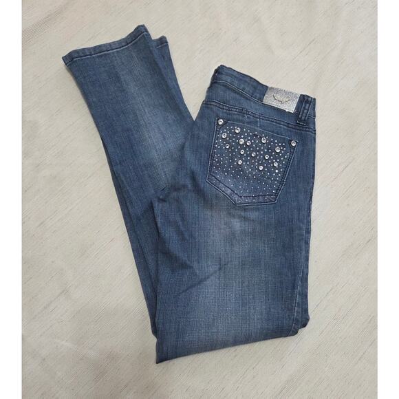 H&G boot cut bling woman's jeans size 7 (28x31 1/2) - Picture 1 of 6